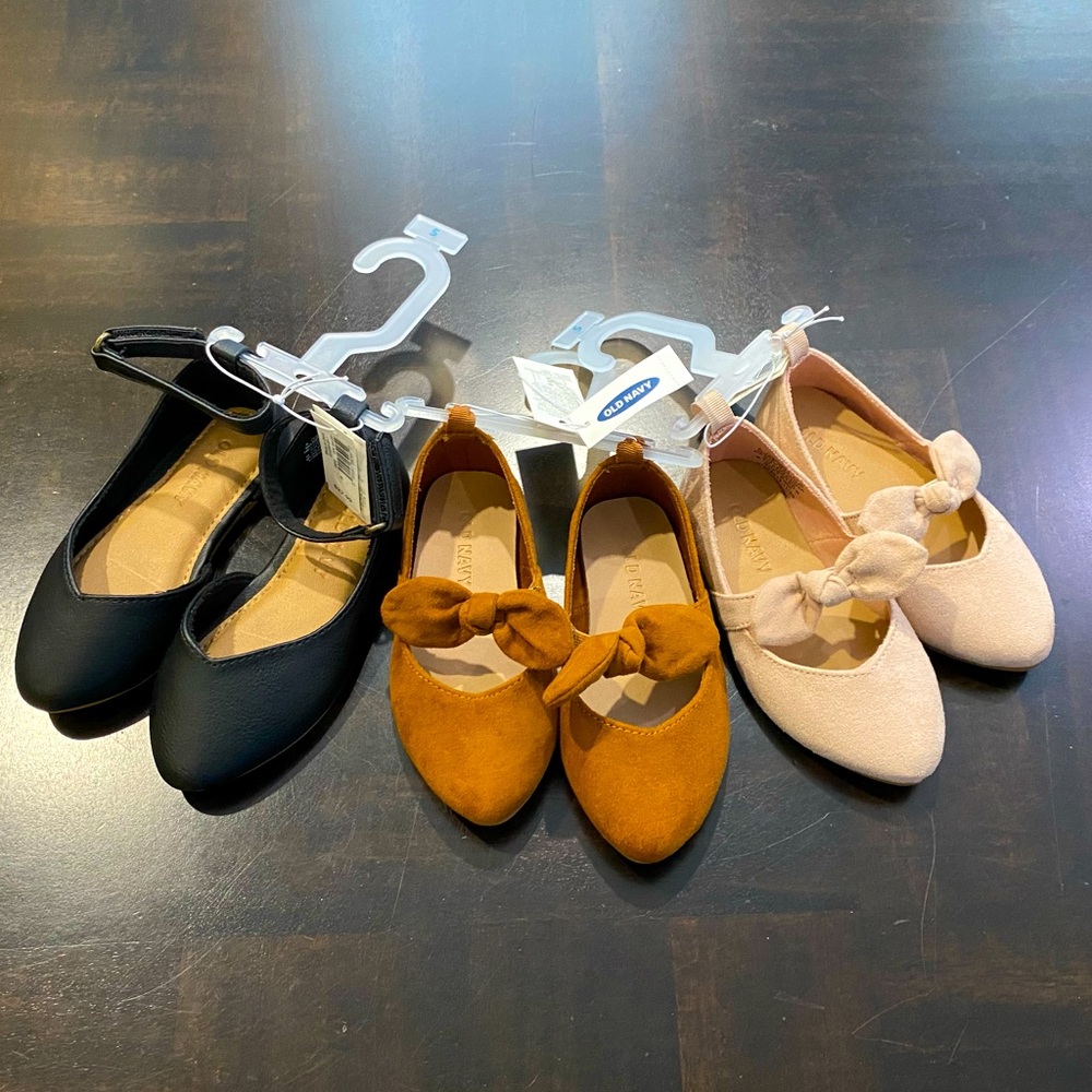 3-Piece Bundle Baby Girl Pointed Shoes Size 5 - Picture 1 of 6